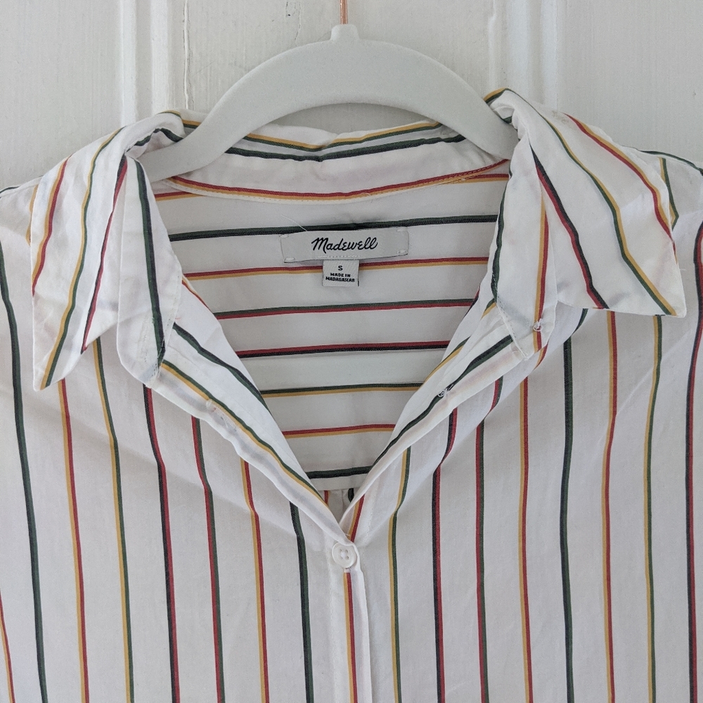 *Sold* Madewell multicolored stripe central shirt Size S - Picture 2 of 3